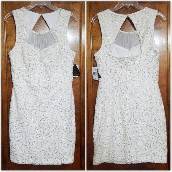 City Triangles Dresses & Skirts - City Triangles Ivory Gold Sequin Dress Size 13